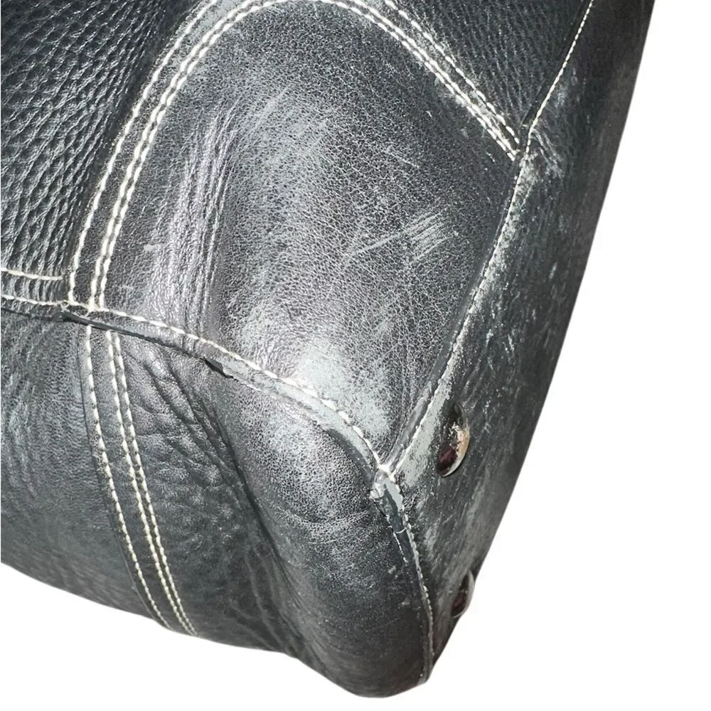 Coach Black Pebble Leather Tote Bag